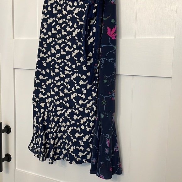 Tanya Taylor Luisa Wrap Dress Blue Size 8 - Picture 7 of 10